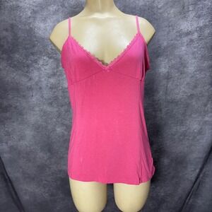 Y2K Old Navy Babydoll Pink Lace Trim Camisole Tank Top Size L Layering Coquette
